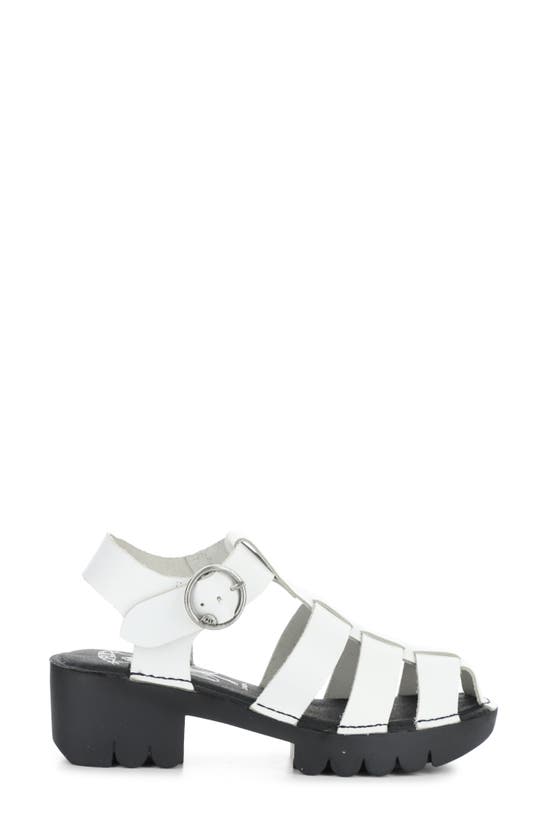 Shop Fly London Emme Platform Fisherman Sandal In Off White Bridle