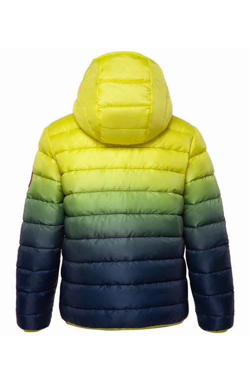 Rokka&rolla Kids' Reversible Lightweight Puffer Jacket In Neon Gradient