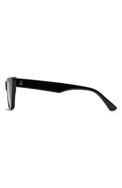 Shop Electric Noli 52mm Polarized Cat Eye Sunglasses In Gloss Black/amber