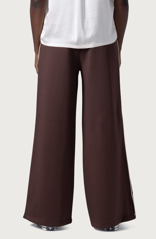 Shop Honor The Gift Piped Super Wide Leg Track Pants In Brown