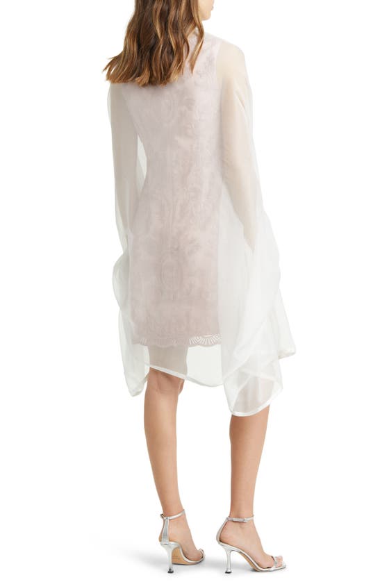 Nordstrom Satin Border Silk Chiffon Scarf In Ivory Vanilla