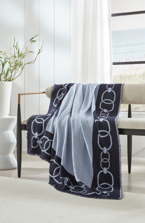 Shop Sferra Eterna Merino Wool Throw Blanket In Navy