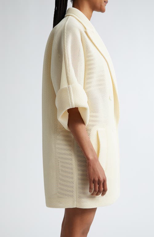 Shop Max Mara Quato Honeycomb Texture Oversize Jacket In Vanilla