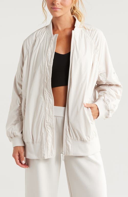 Zella Go With It Aviator Jacket in Grey Moonbeam 