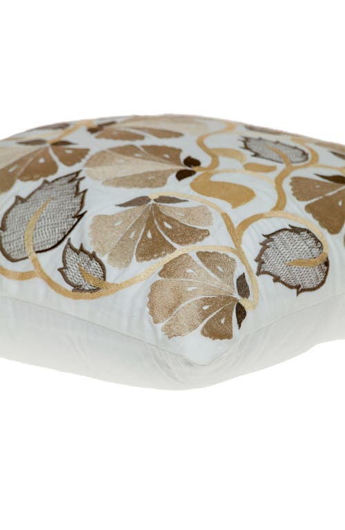 Parkland Collection Cassidy Embroidered Throw Pillow In White