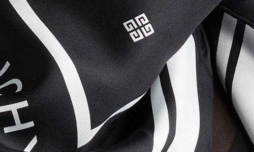 Shop Givenchy 4g Silk Square Scarf In 1- Black/white