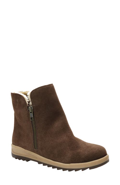 Shop David Tate Bliz Water Resistant Faux Shearling Bootie In Brown Suede