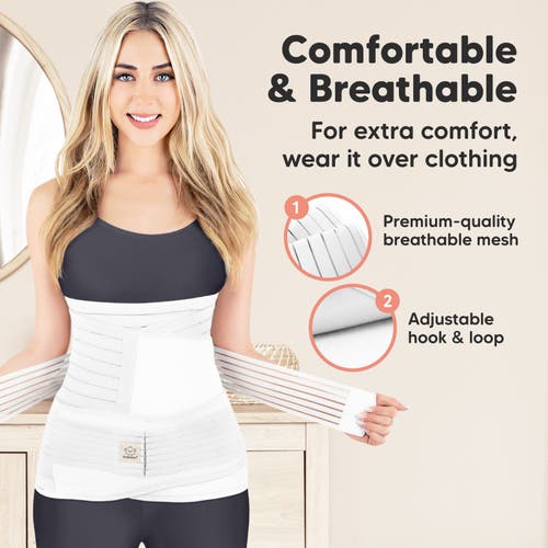 Keababies Revive 3-in-1 Postpartum Recovery Support Belt In Matte White