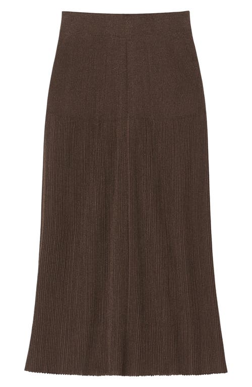 Lafayette 148 Finespun Voile Sunburst Ribbed Skirt In Wood Metallic