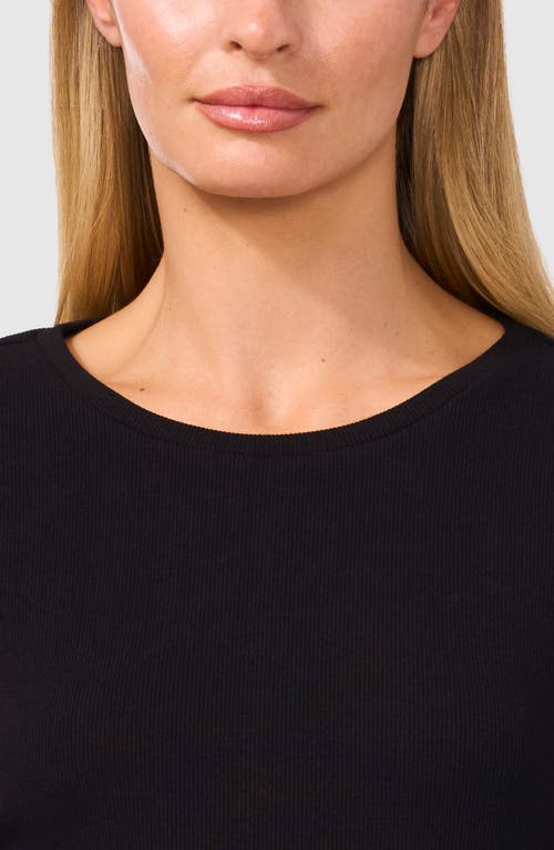 Halogenr Halogen(r) Crewneck Rib Top In Rich Black