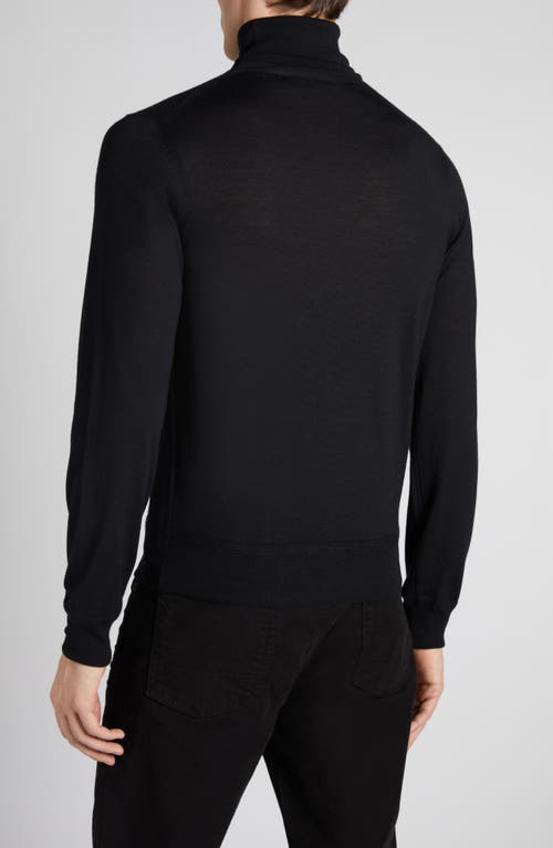 Shop Tom Ford Fine Gauge Cashmere & Silk Turtleneck Sweater In Black