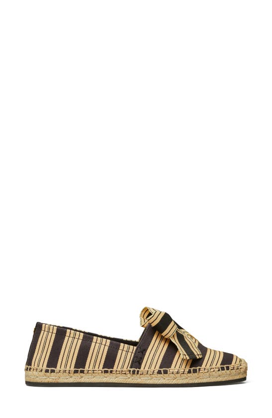 Shop Tory Burch Bow Espadrille Flat In Vintage Stripe Ribbon