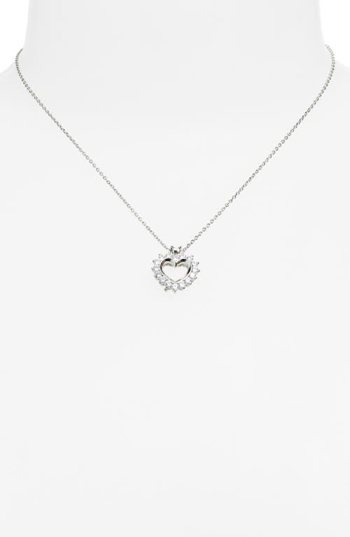 Shop Nordstrom Rack Cubic Zirconia Open Heart Pendant Necklace In Clear- Silver