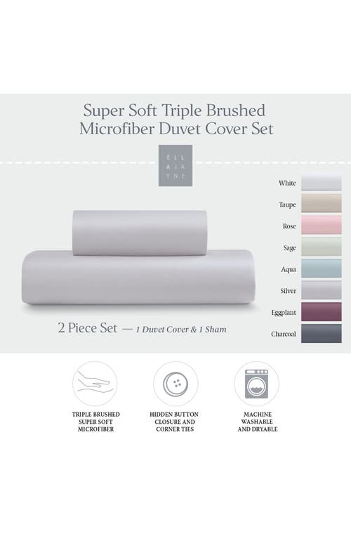 Ella Jayne Home Triple Brushed Duvet Cover & Sham Set In Silver