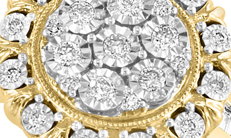 Shop Effy 14k Gold Diamond Blossom Ring In Yellow Gold
