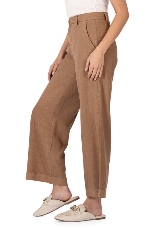 Shop Kut From The Kloth High Rise Crop Wide Leg Pants In Cappuccino