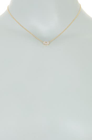 NORDSTROM RACK Hexagon Cut Cubic Zirconia Pendant Necklace