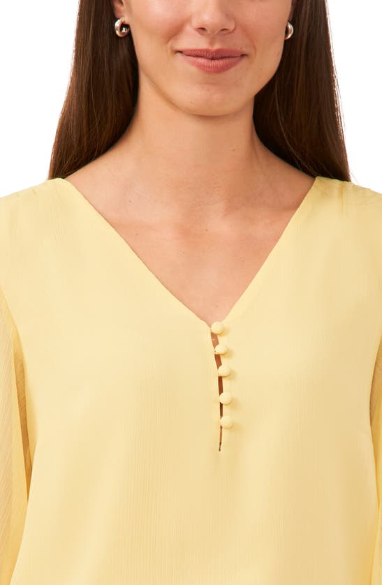 Halogen Blouson Sleeve V-neck Popover Top In Sunshine