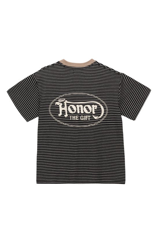 Shop Honor The Gift Smoky Stripe Short Sleeve T-shirt In Black