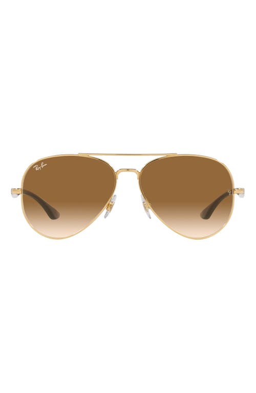 Ray Ban Ray-ban Aviator 3025 Sunglasses In Arista/pink Gradient Brown