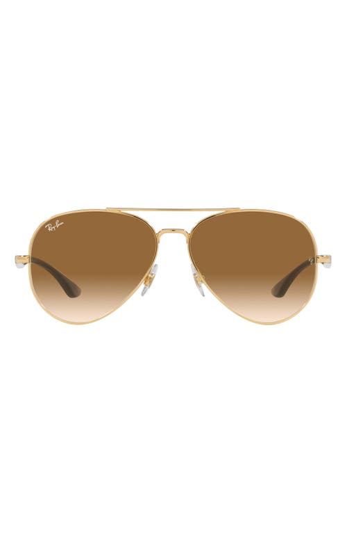 Ray Ban Ray-ban 58mm Aviator Sunglasses In Arista/pink Gradient Brown