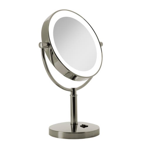 Zadro Laguna Lighted Makeup Mirror With 10x/1x Magnifications In Polished Nickel
