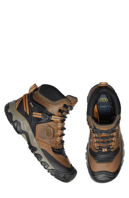 Keen Ridge Flex Waterproof Hiking Boot In Bison/golden Brown