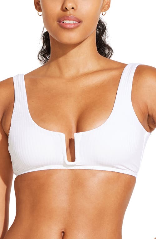 Vitamin A® Astrid U-Wire Ribbed Bikini Top in White Eco Rib 