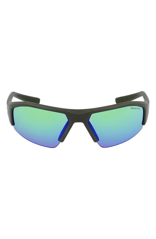 Skylon Ace 22 70mm Rectangular Sunglasses in Matte Sequoia/Green Mirror