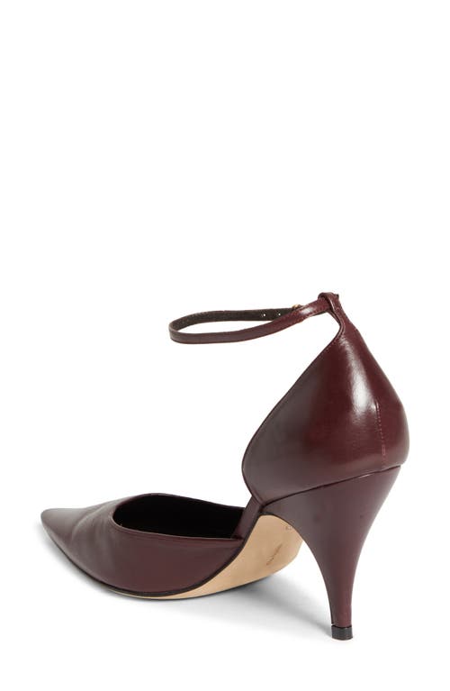 Shop The Row Liisa D'orsay Ankle Strap Pump In Bordeaubergine