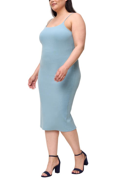 The Standard Stitch The Spaghetti Strap Midi Dress In Sky Blue