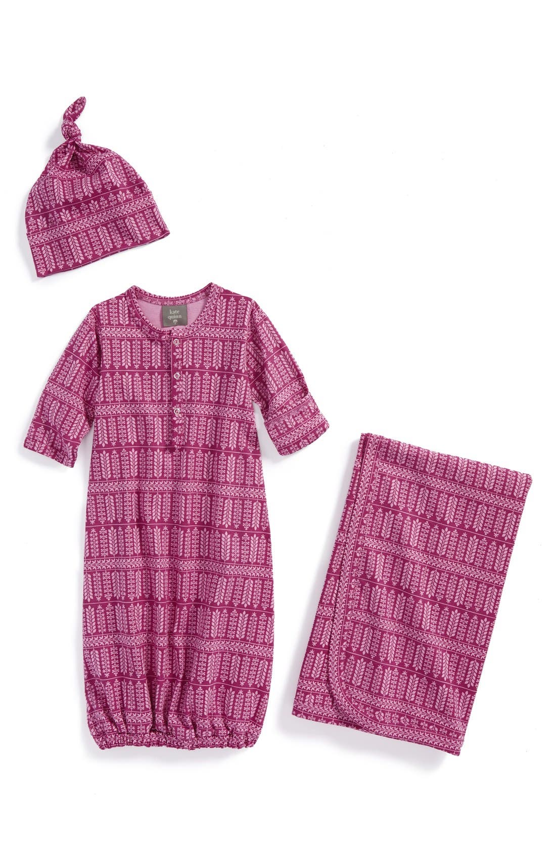 Kate Quinn Organics 'Snuggle' Gown, Hat & Blanket (Baby Girls) Nordstrom