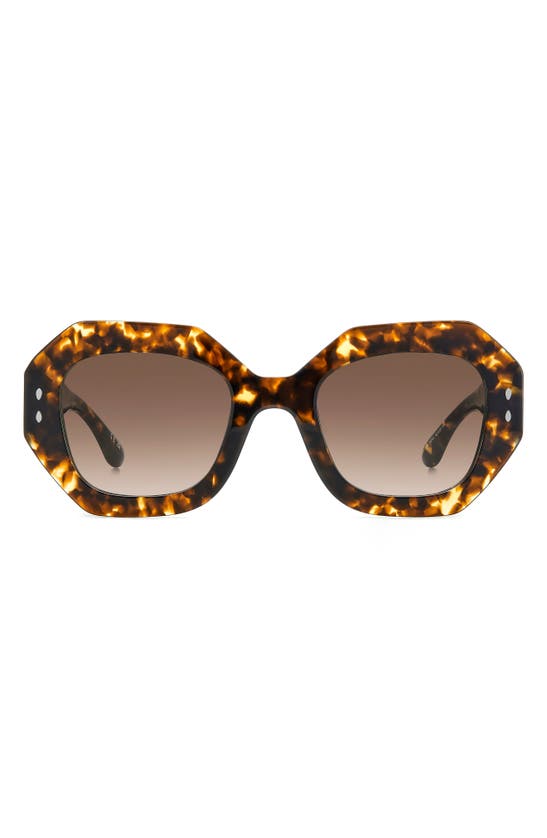 Shop Isabel Marant 52mm Gradient Geometric Sunglasses In Havana/ Brown Gradient