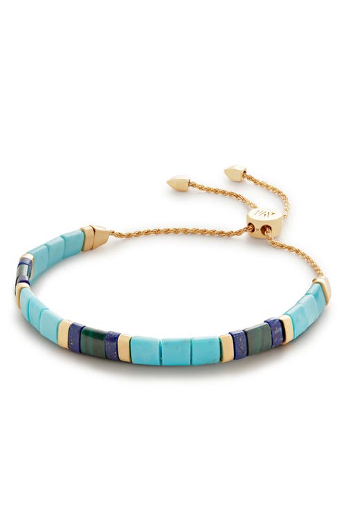Monica Vinader Delphi Turquoise Friendship Bracelet In Gold