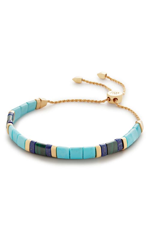 Shop Monica Vinader Delphi Turquoise Friendship Bracelet In 18ct Gold Vermeil/ss