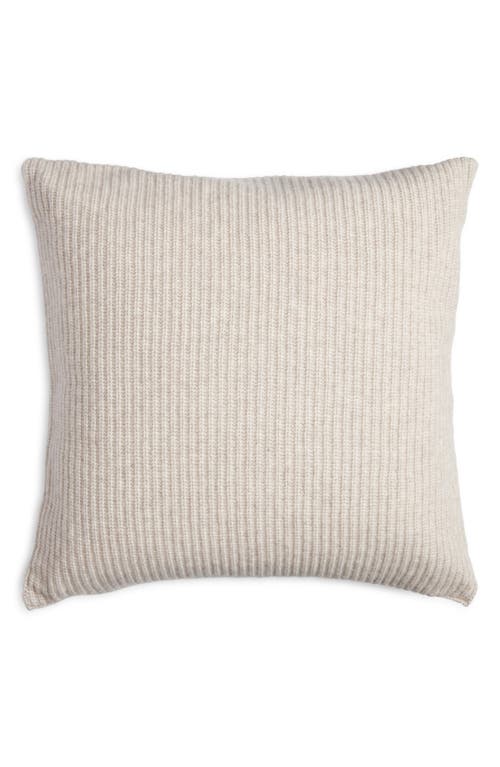 Nordstrom Rib Wool & Cashmere Accent Pillow In Beige Birch Heather