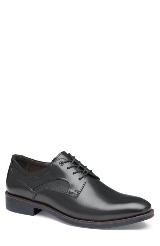 Shop Johnston & Murphy Holcomb Waterproof Plain Toe Derby In Black Waterproof Full Grain