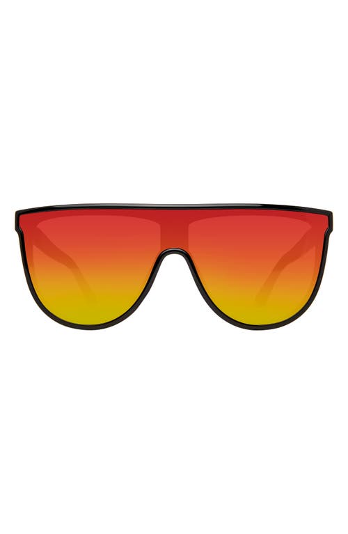 Kurt Geiger London Regent 99mm Oversize Shield Sunglasses in Black/Rainbow at Nordstrom