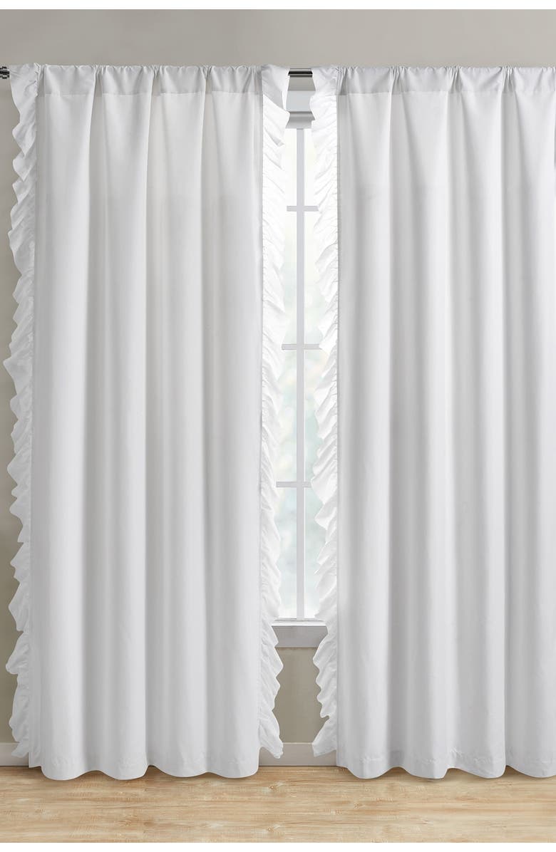 Amber Ruffle Side Blackout Curtain Panel Pair White Nordstromrack Amber Ruffle Side Blackout Curtain Panel Pair White Nordstromrack