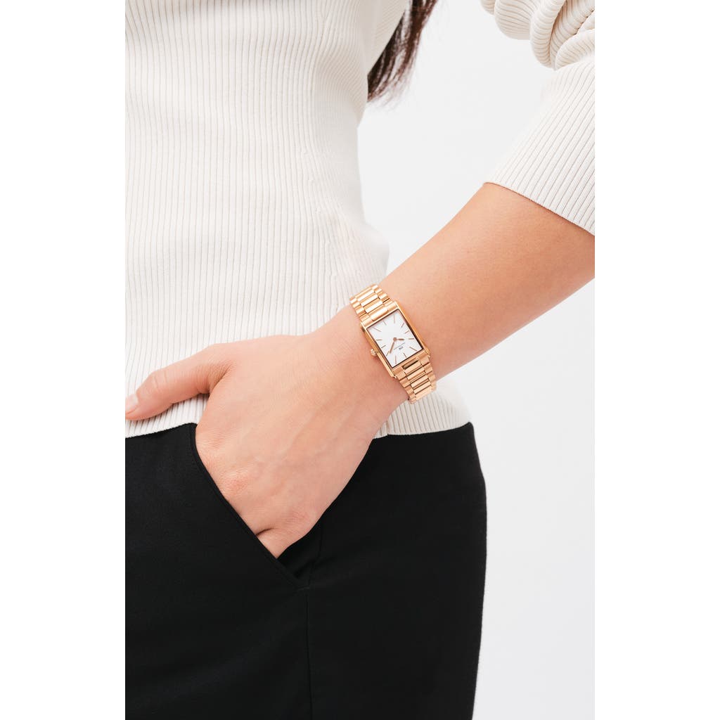 Daniel Wellington Tank Bracelet Watch, 32mm X 22mm In Rose Gold