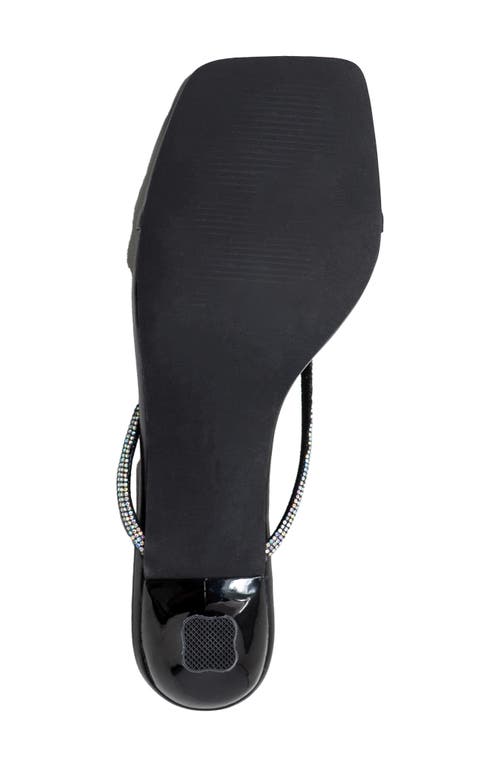 Chase & Chloe Chase And Chloe Rhinestone Kitten Heel Sandal In Black