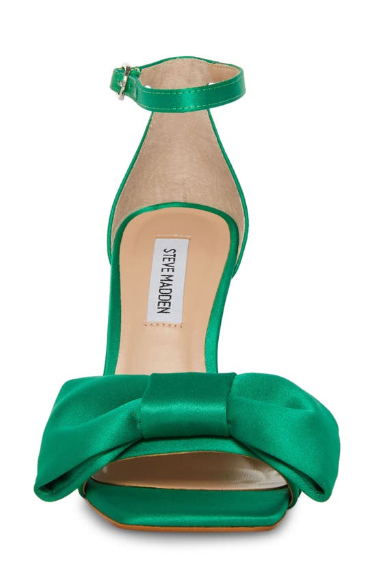 Shop Steve Madden Trusty Ankle Strap Sandal In Green Satin