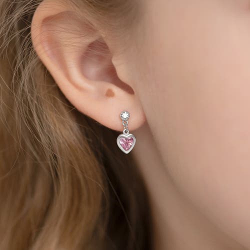 Shop In Season Jewelry My First Dangle Hearts Girl Earrings In Pink