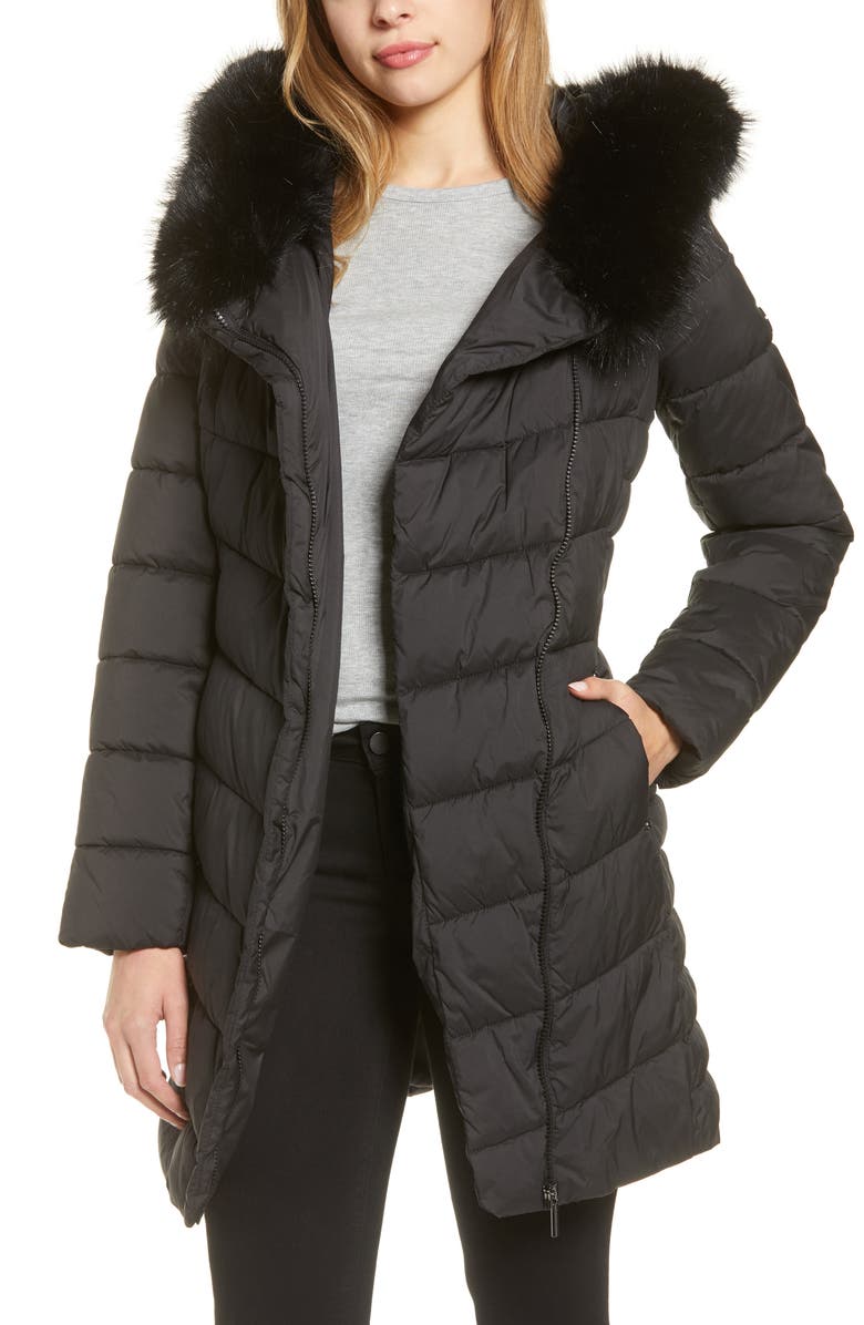 Bernardo Oversized Faux Fur Hood Puffer Coat | Nordstrom
