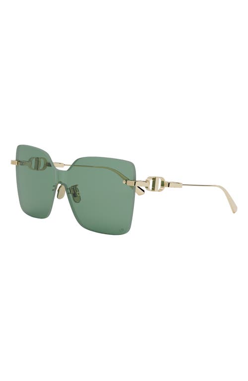 Shop Dior Cd Chain M1u Mask Sunglasses In Shiny Gold Dh/green