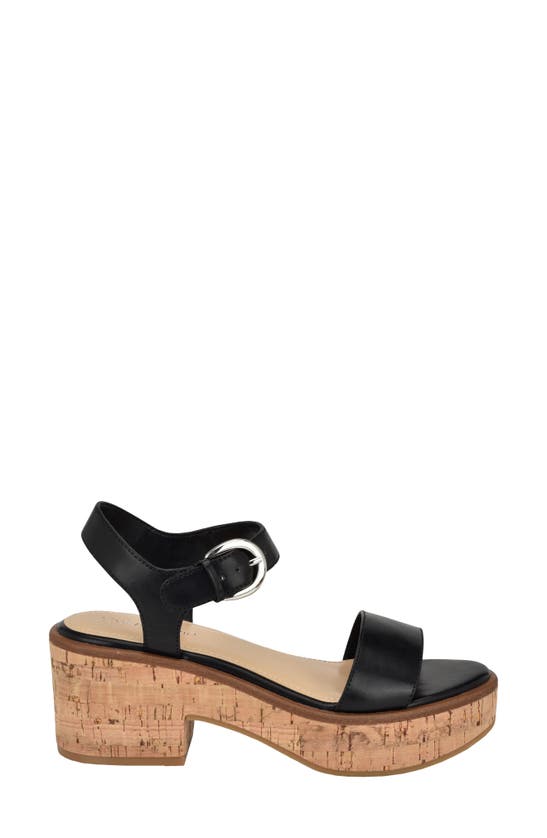 Shop Calvin Klein Isleen Ankle Strap Platform Sandal In Black