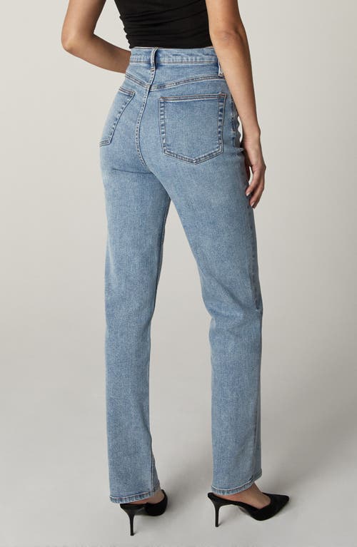 Shop Unpublished Rae Olympic Straight Leg Jeans In Medium Blue