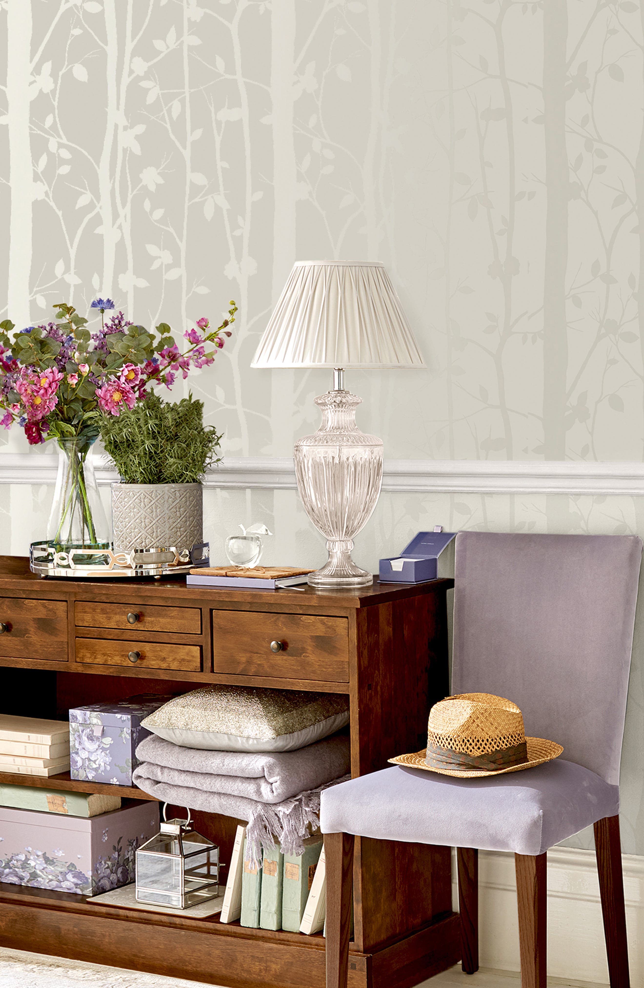 GRAHAM AND BROWN Laura Ashley Cottonwood Pearlescent Wallpaper Nordstrom