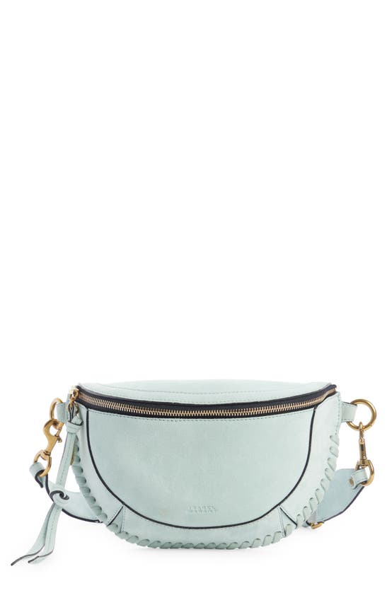 Isabel Marant Skano Studded Leather Belt Bag In Celadon