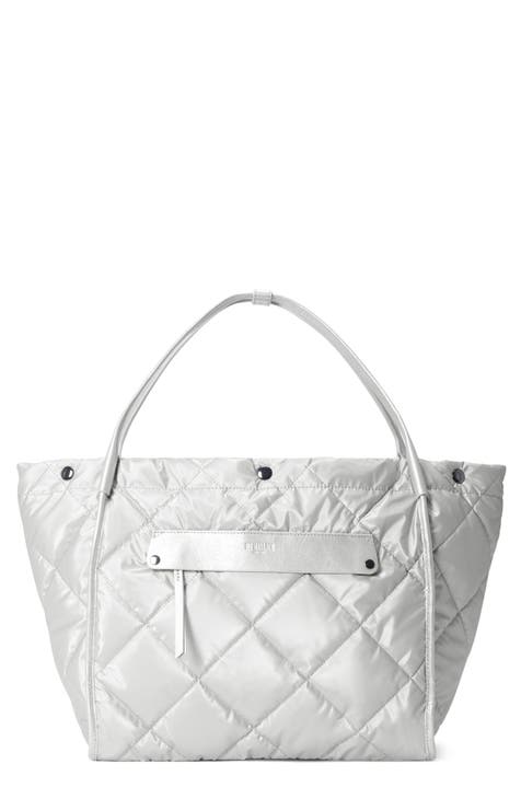 White Mini Pleated bag, Floral pleat tote bag, Reversible bag Size